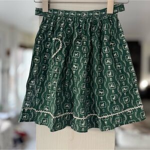 Apron - Green Reindeer Handmade Doll or Child Petite Apron